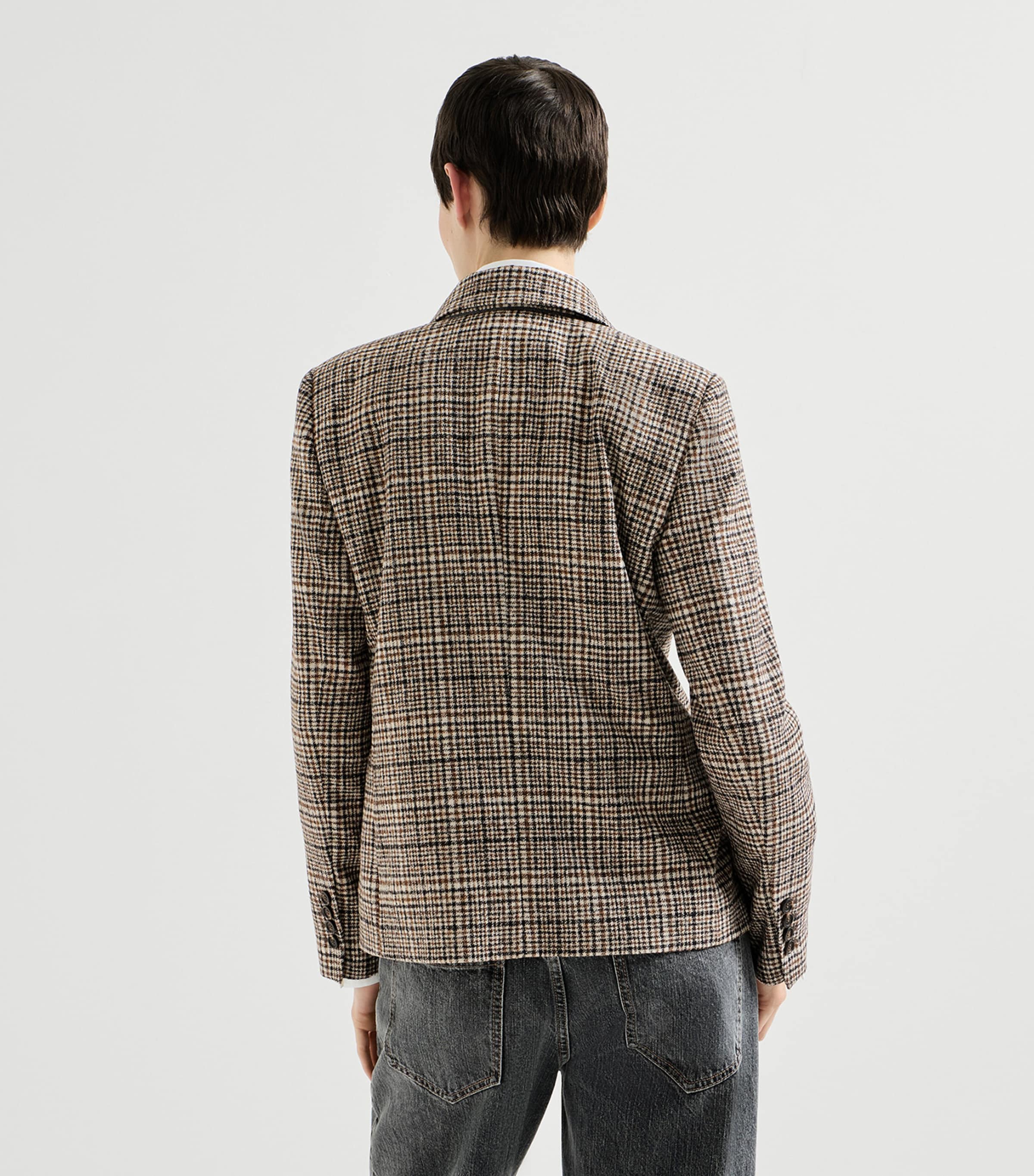 Brunello Cucinelli Beige Alpaca-Blend Check Blazer | Harrods US