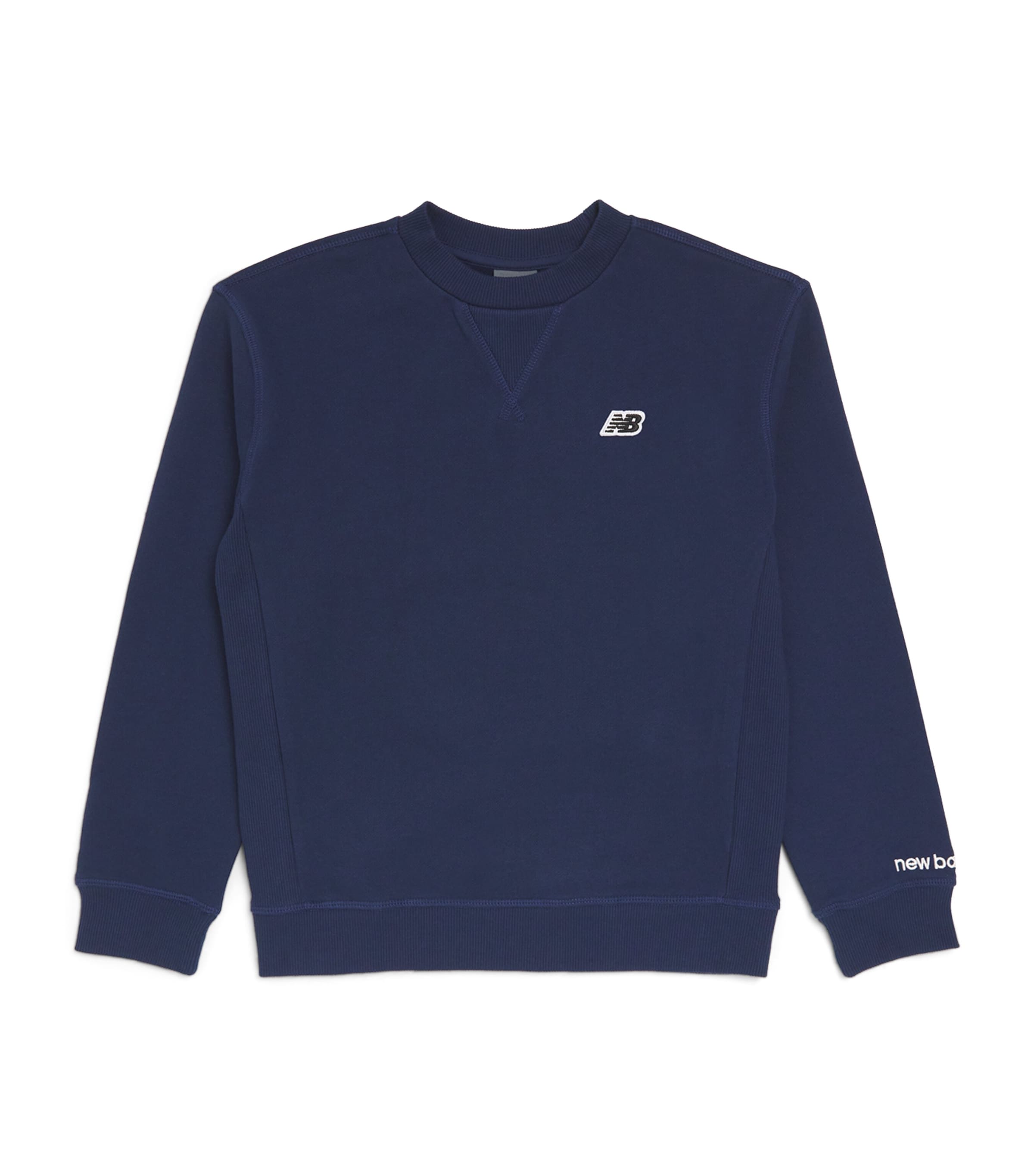 Shop New Balance Logo Sweatshirt In Navy