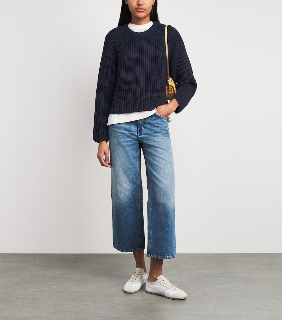 ME+EM Womens Organic Cotton Weekend Sweater Navy Image 2