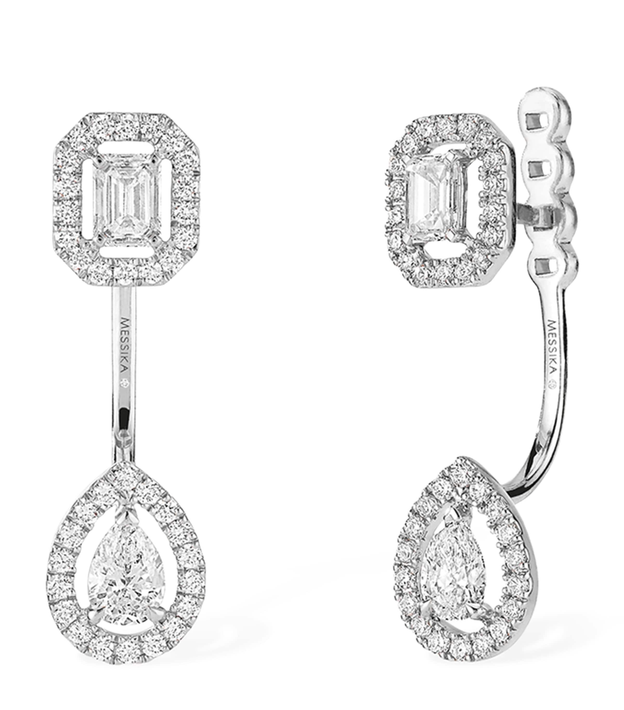 White Gold and Diamond My Twin Earrings WHITE GOLD Image 1