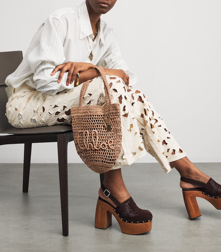 Small Raffia Summer Banana Tote Bag SUMMERY BEIGE Image 2