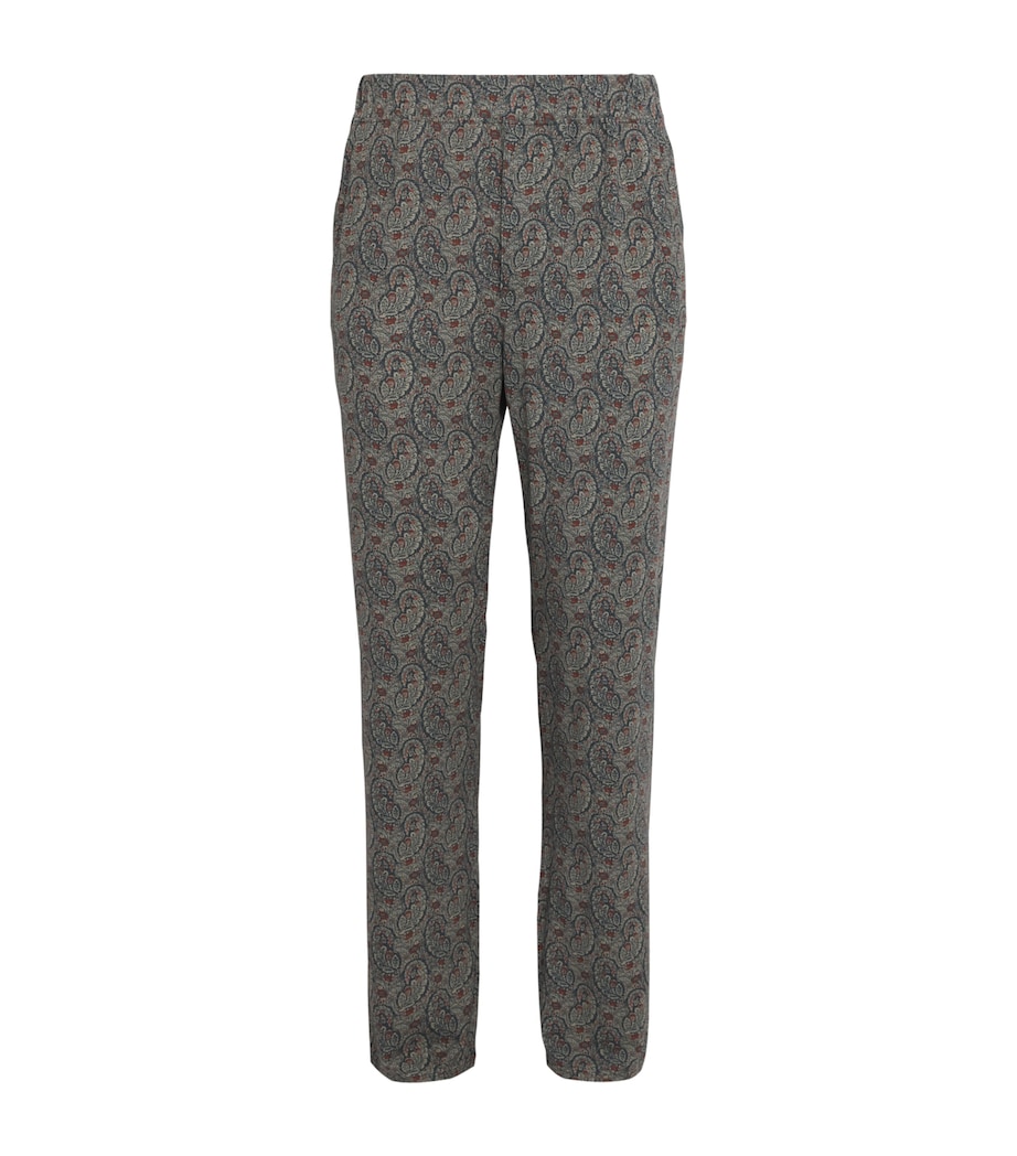 Homebody Mens Stretch-Modal Paisley Pyjama Bottoms Neem Image 1