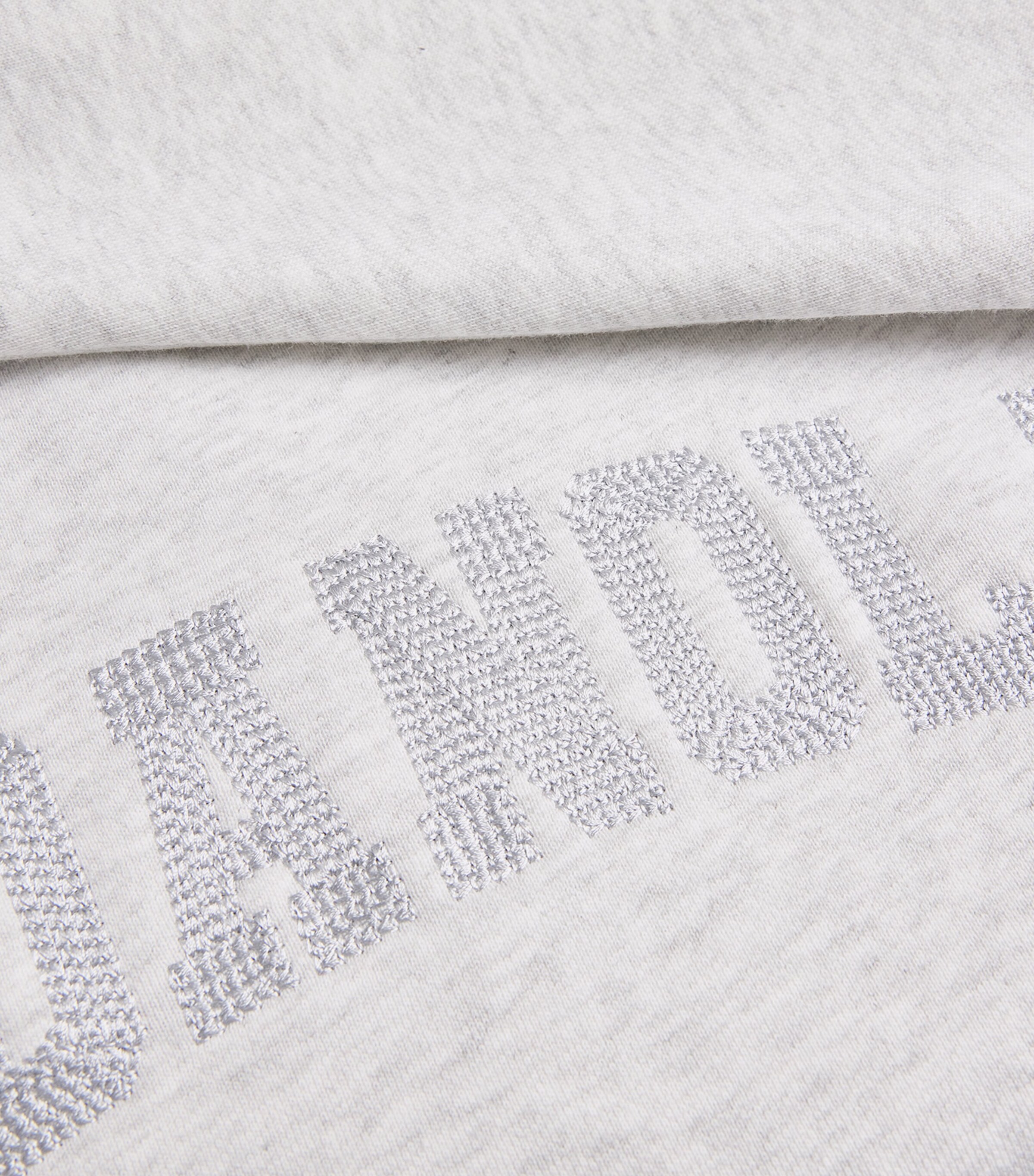 Organic Cotton Varsity Chainstitch Sweatshirt LGHT GRY MLNGE/GREEN Image 5