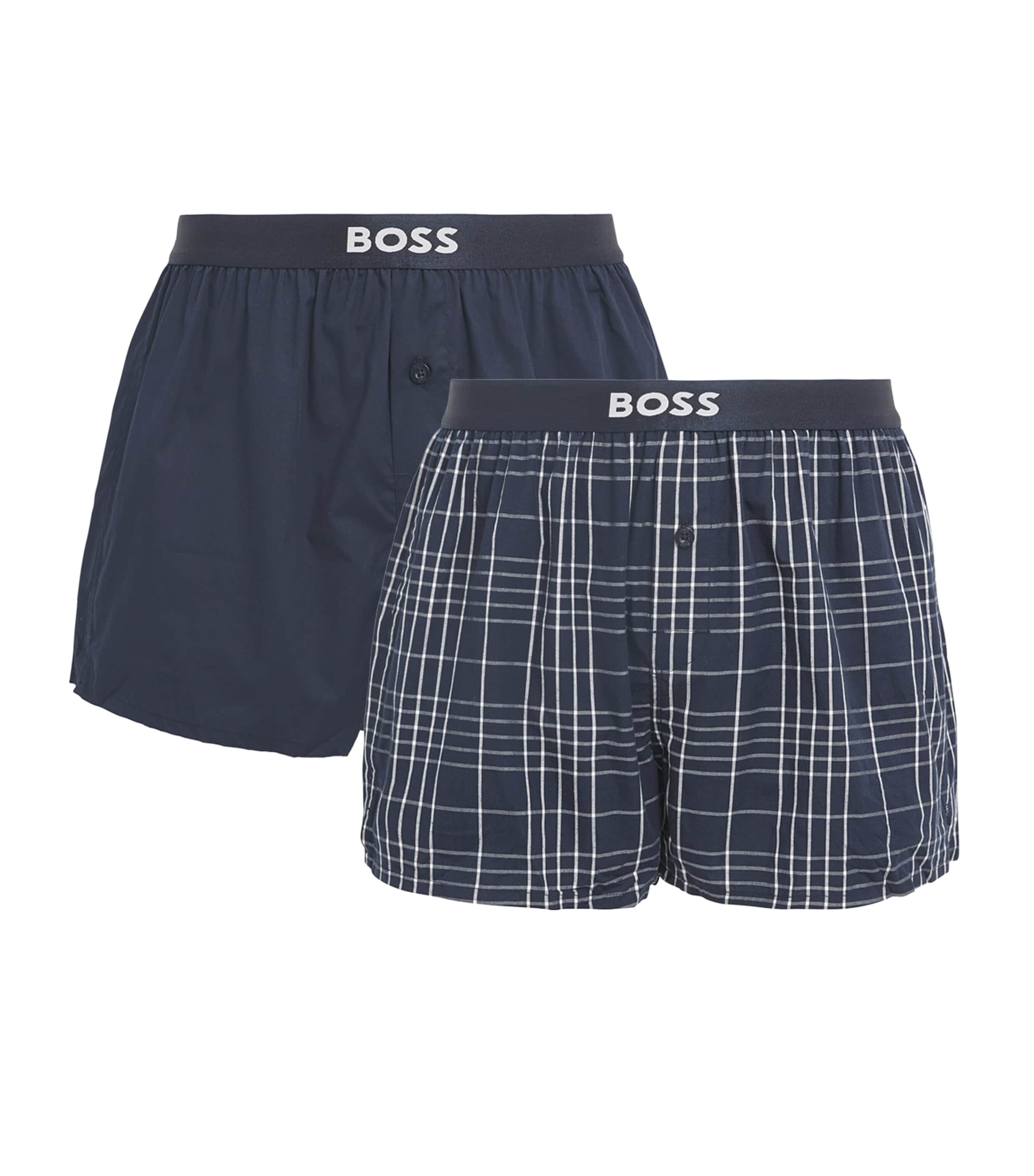 Shop Hugo Boss Cotton Boxers In Navy