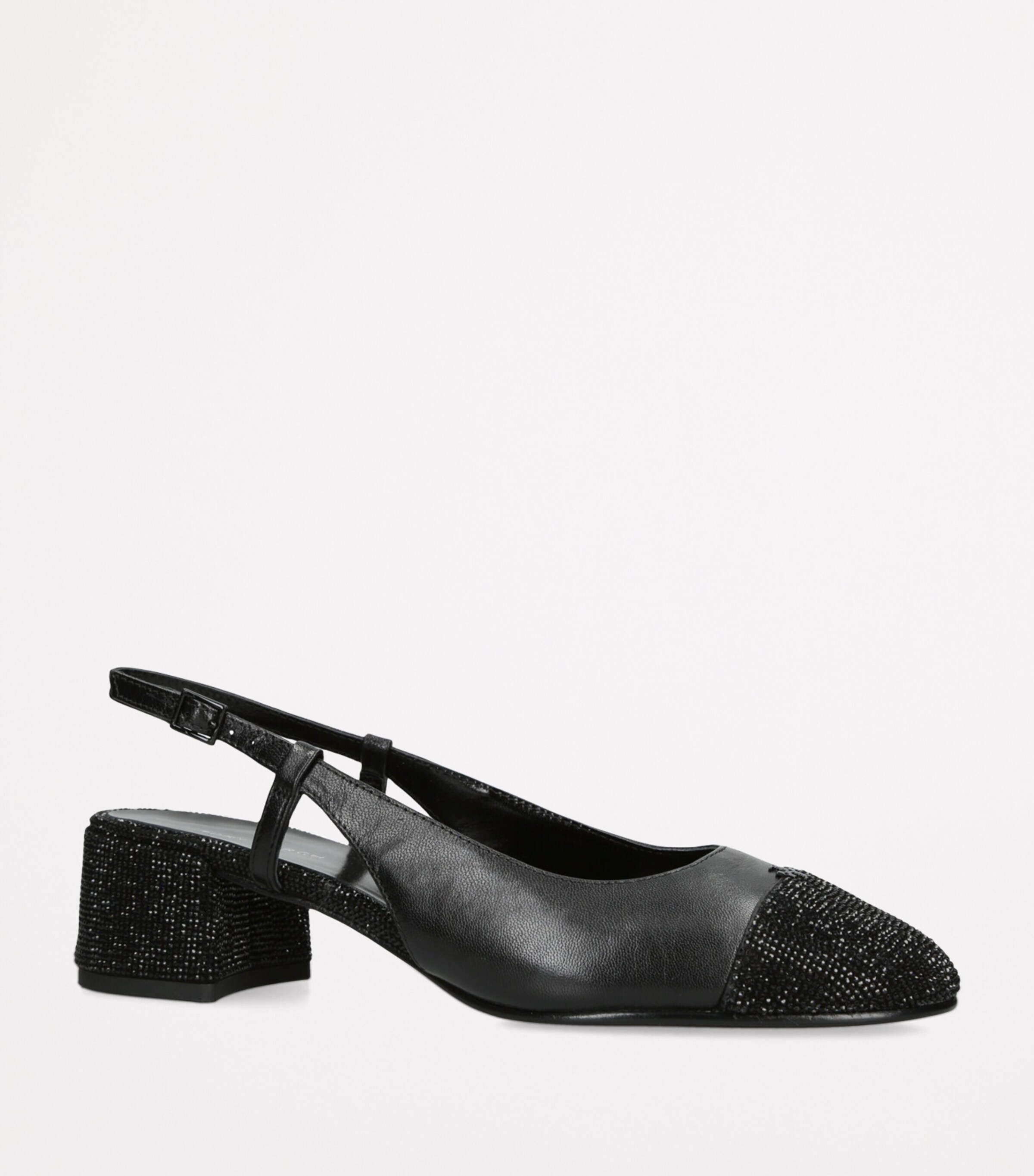Tory Burch Leather Embellished Slingback Pumps 45 Black Image 3