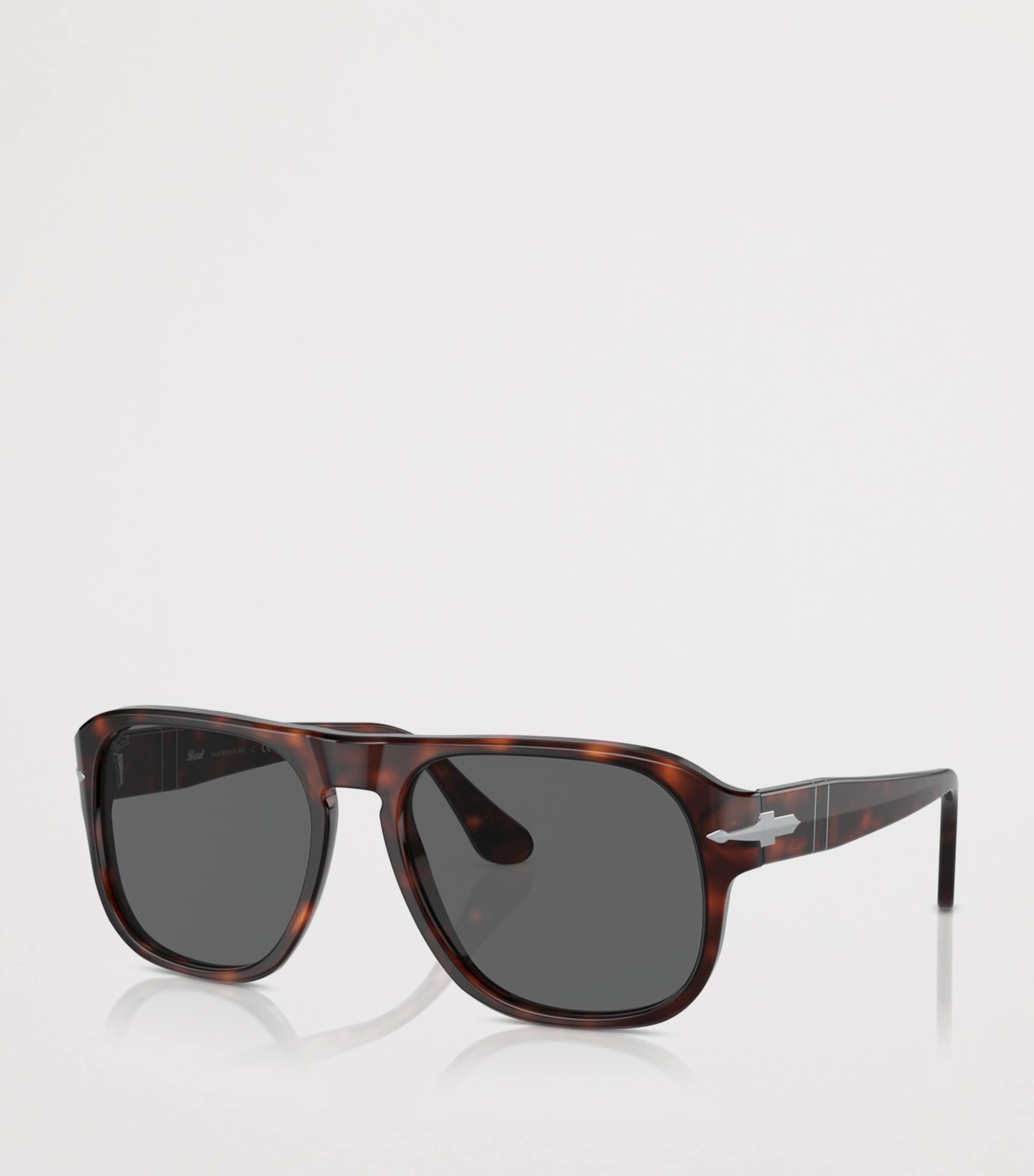 Persol Jean Rectangle Pilot Sunglasses Brown Image 2