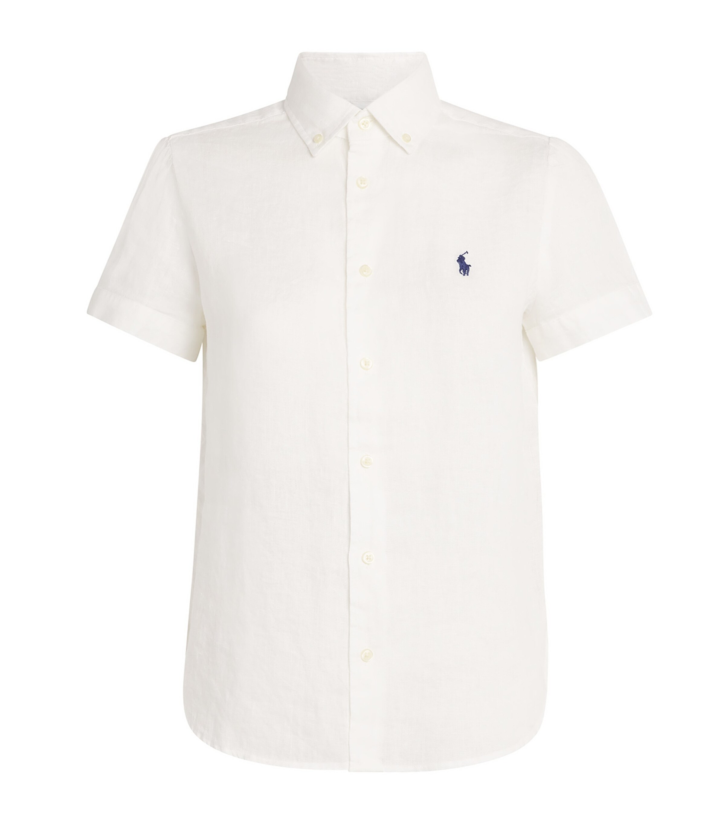 Polo Ralph Lauren Womens Linen Short-Sleeve Shirt White Image 1