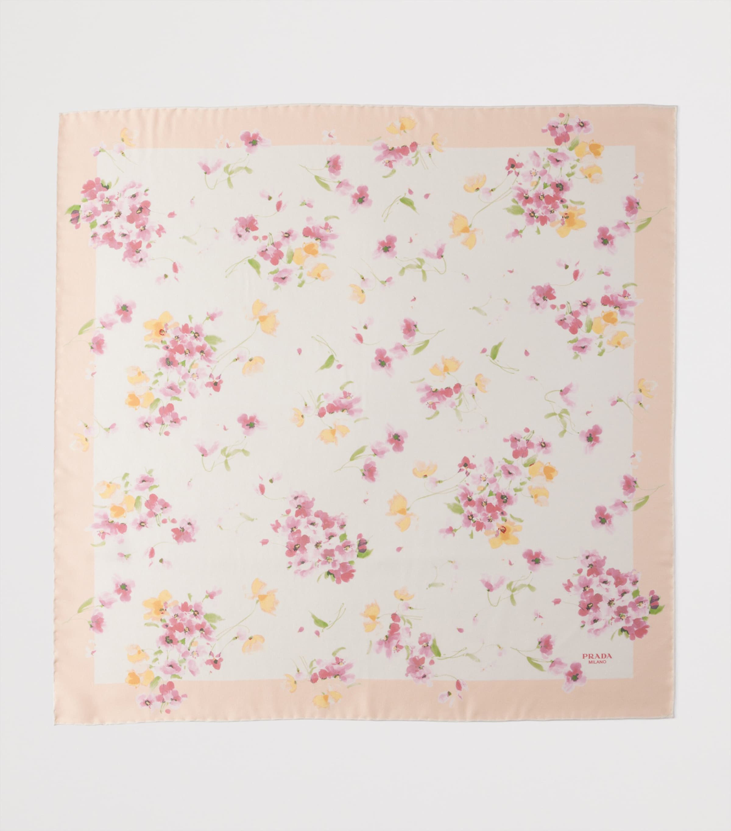 Silk Twill Floral Scarf F04RS Image 3