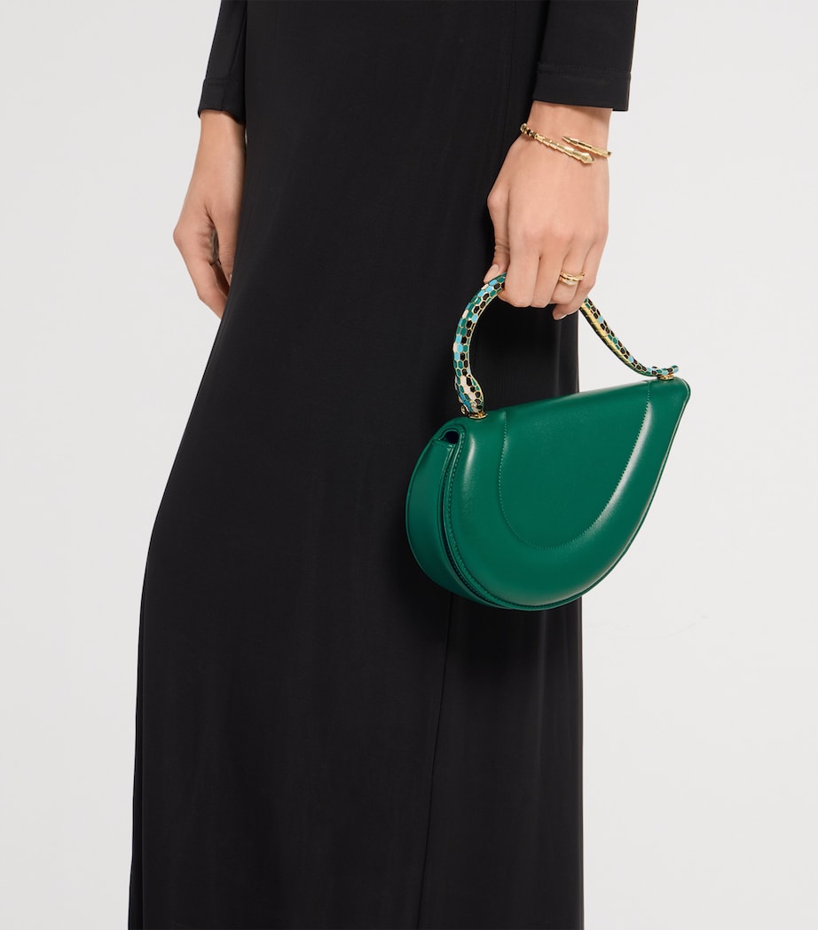 Bvlgari Leather Serpenti Cuore 1968 Top-Handle Bag Green Image 3
