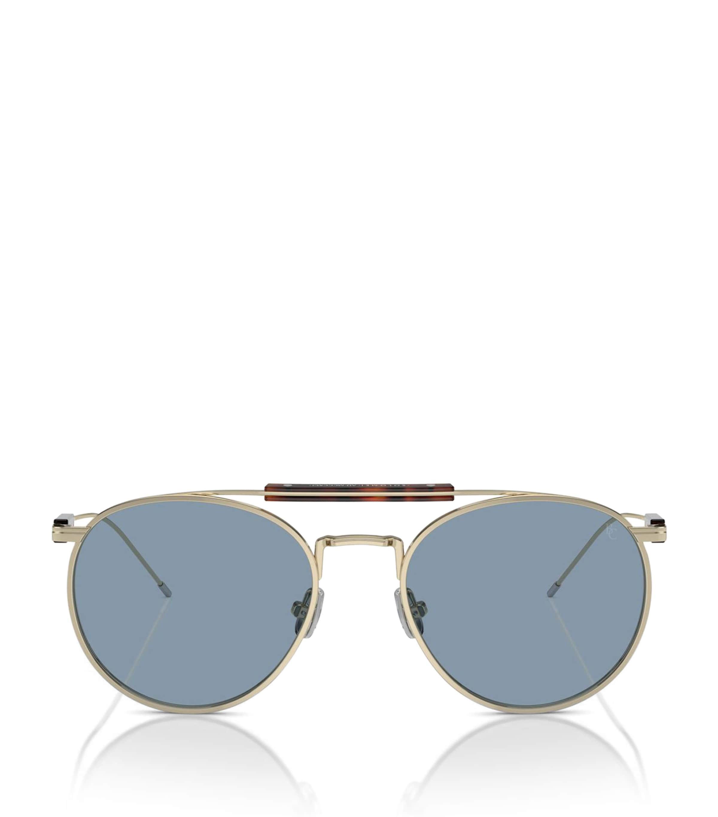 Brunello Cucinelli Titanium Bc2004st Sunglasses In Gold