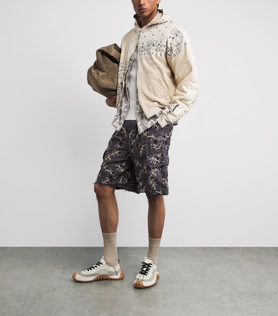 Kapital Mens Cotton Quilted Bandana Hoodie Ecru Image 2