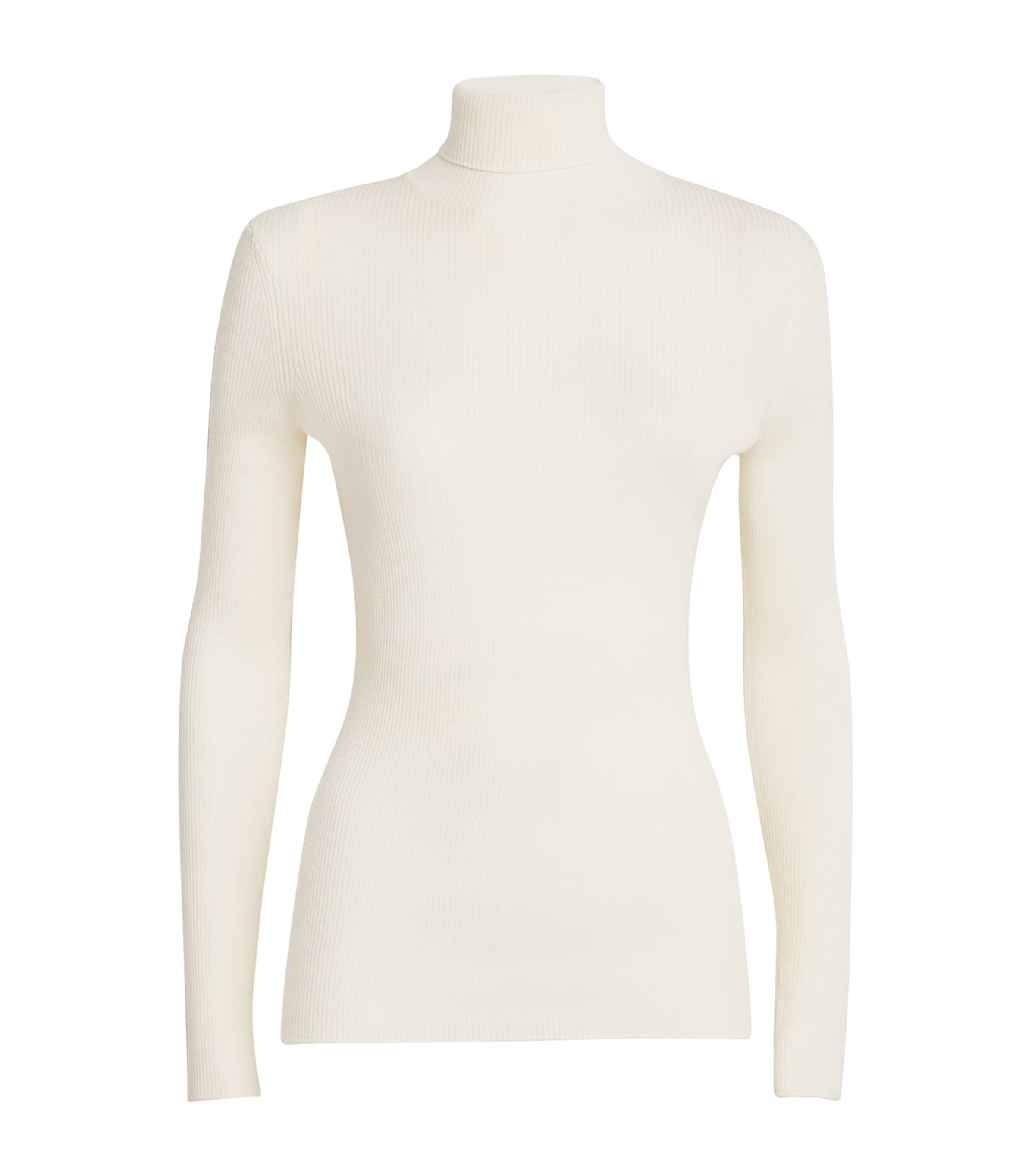 Shop Maje Wool-silk Rollneck Sweater In White