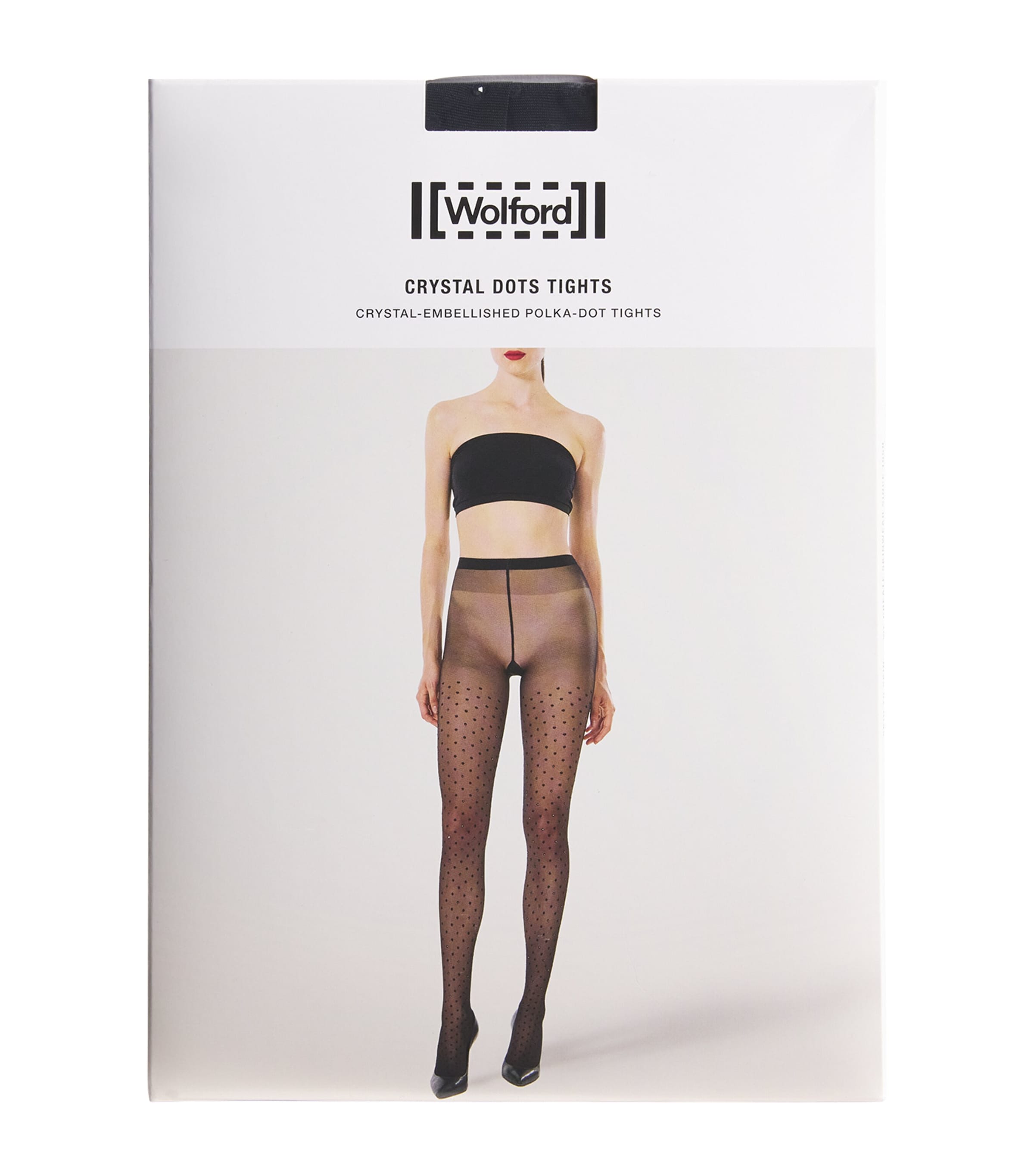 Crystal-Embellished Polka-Dot Tights 8361 BLACK JET Image 1