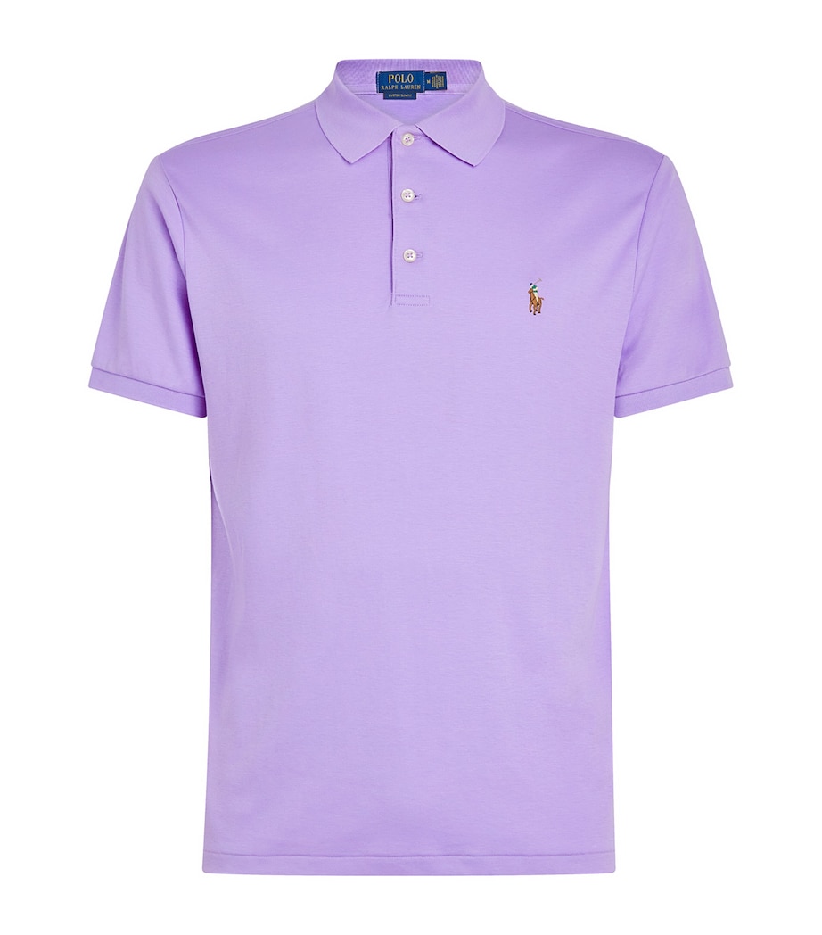 Polo Ralph Lauren Mens Cotton Slim-Fit Polo Shirt Powder Purple Image 1