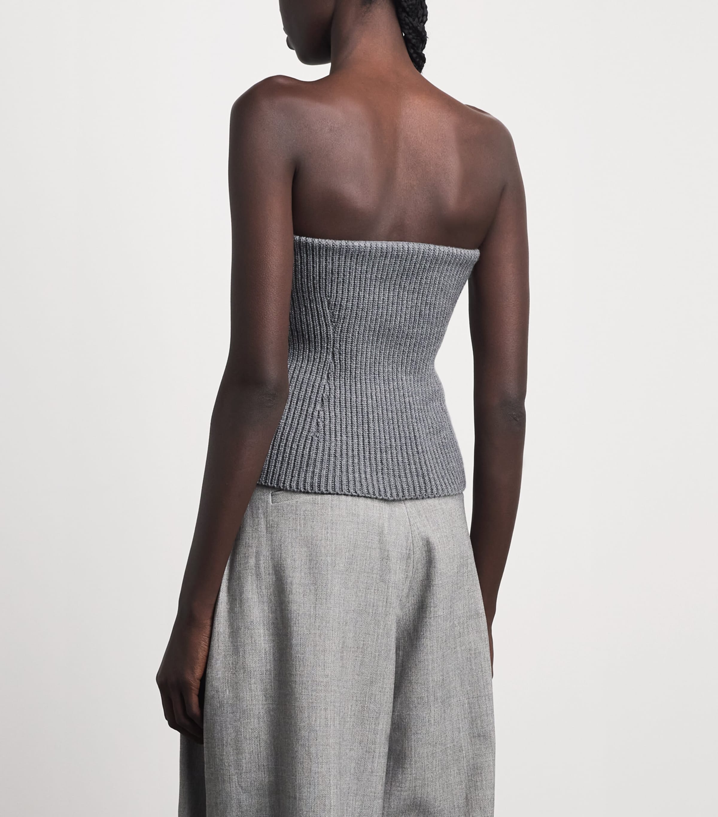 Jil Sander Womens Wool-Blend Bustier Top Basalt Image 5