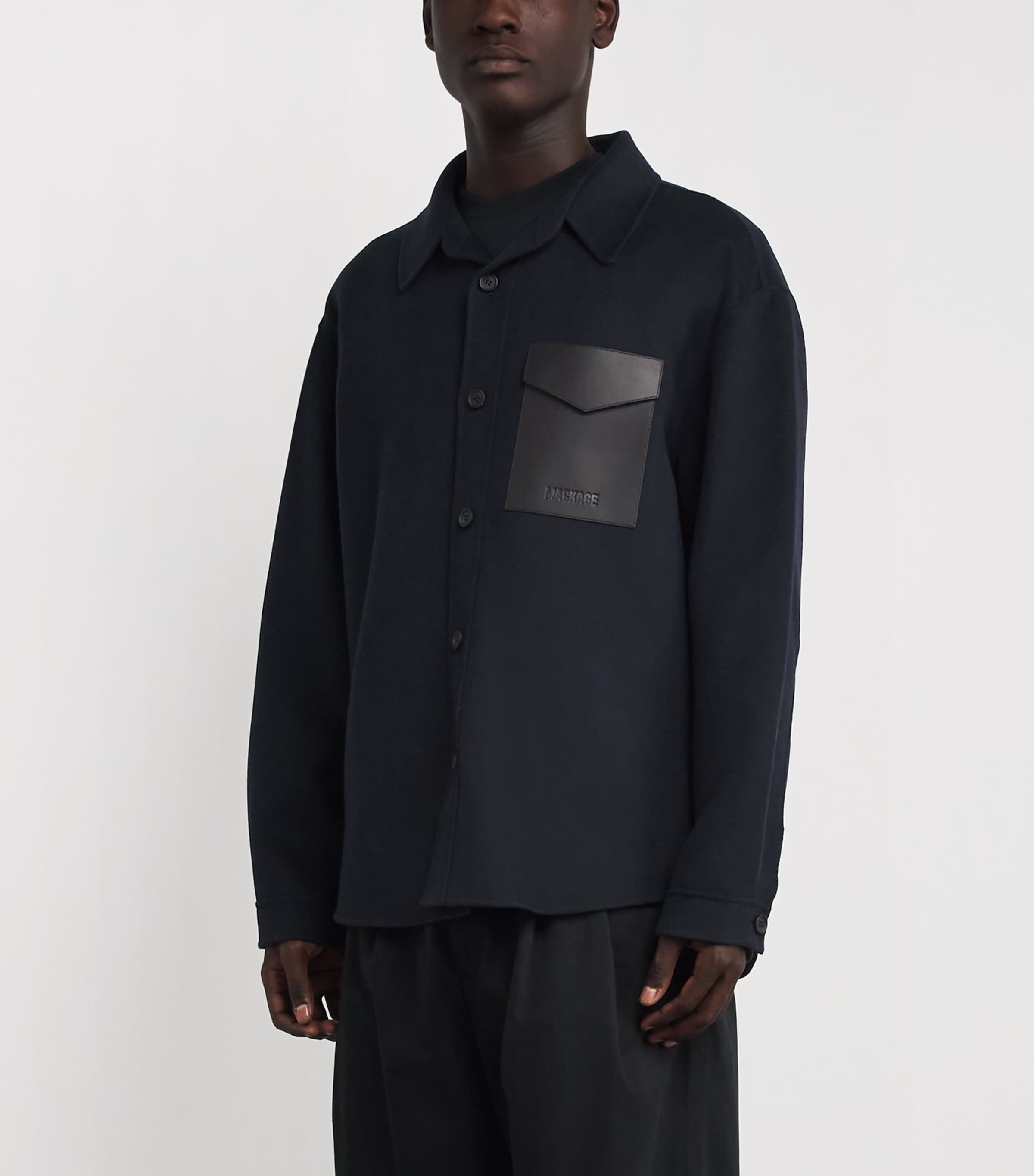 Wool Emmanuel Overshirt NAVY A Image 3