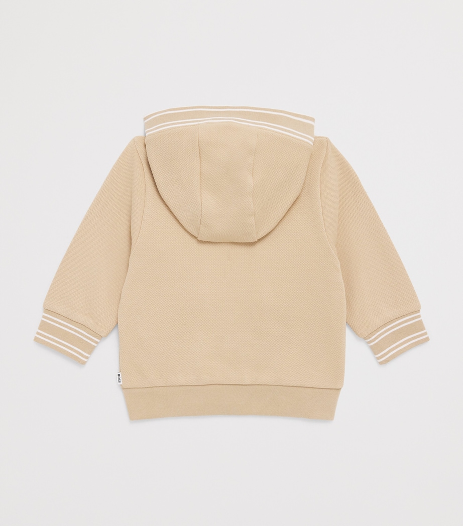 Cotton Logo Zip-Up Hoodie (3-36 Months) 249STONE Image 2