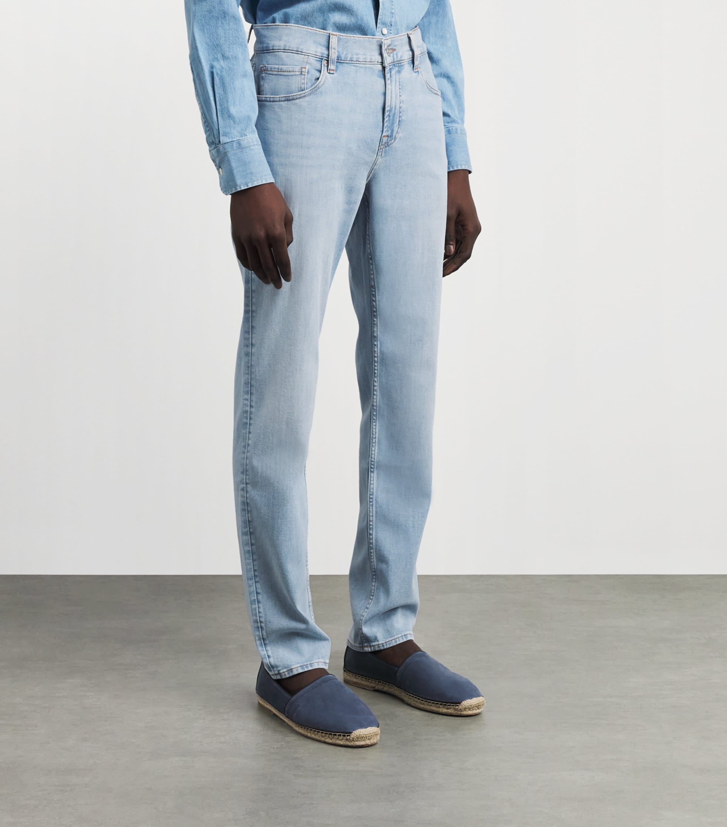 7 For All Mankind Mens Slimmy Badge Jeans Miramar Image 4