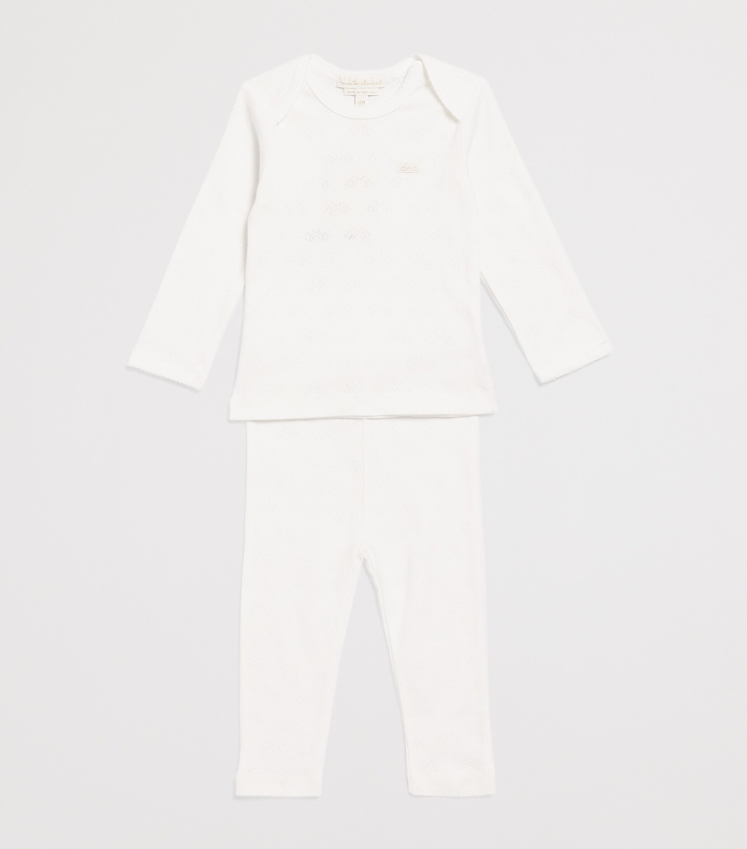 Marie-Chantal Organic Cotton Angel Wing Pyjama Set (0-18 Months) White Image 3