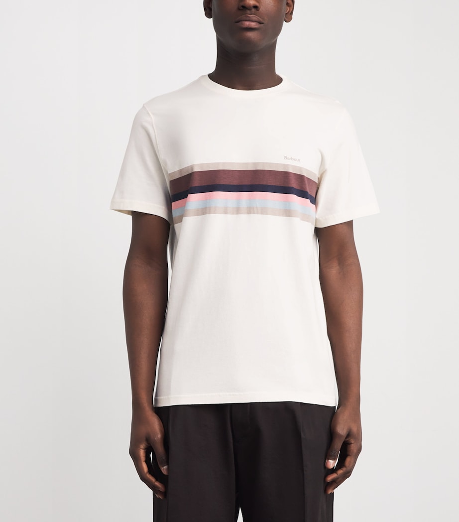Barbour Mens Cotton Stripe Newsham T-shirt Whisper Image 3