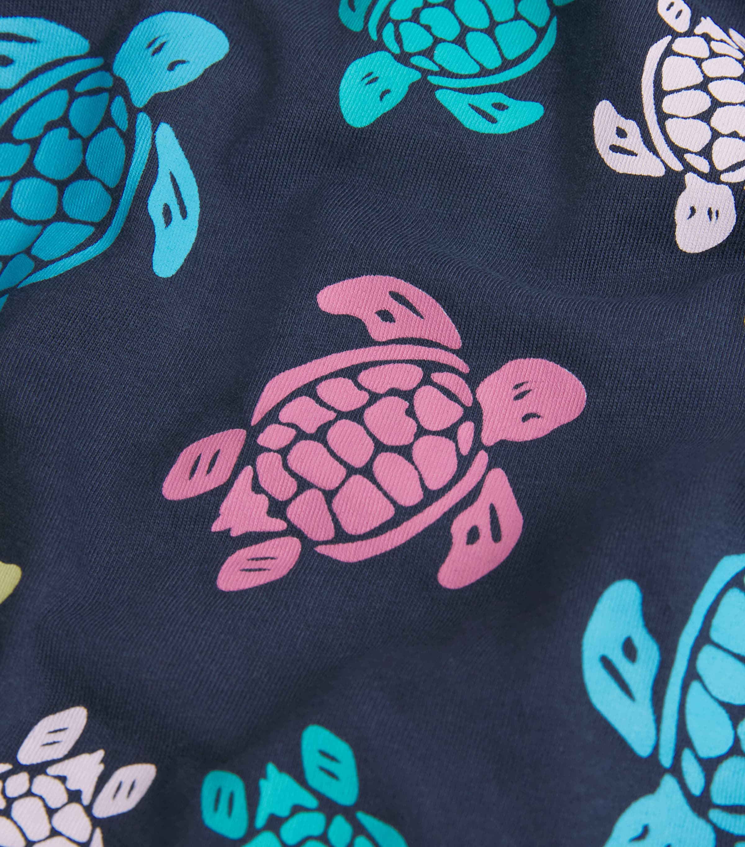 Vilebrequin Mens Cotton Logo Turtle T-Shirt Bleu Marine Image 6