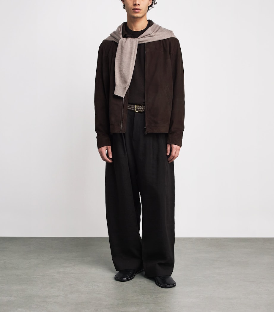 Leather Woven Belt BROWN/OLIVE Image 3