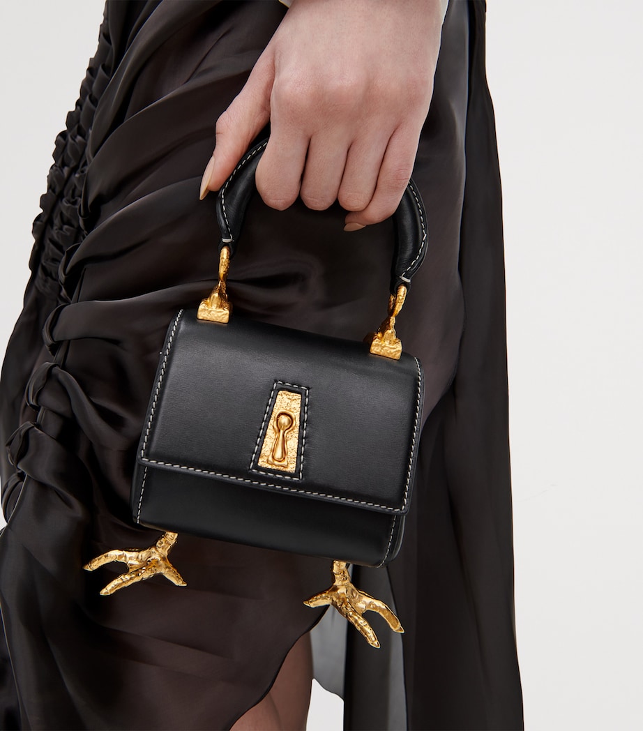 Schiaparelli Leather Secret Top-Handle Bag Black Image 2