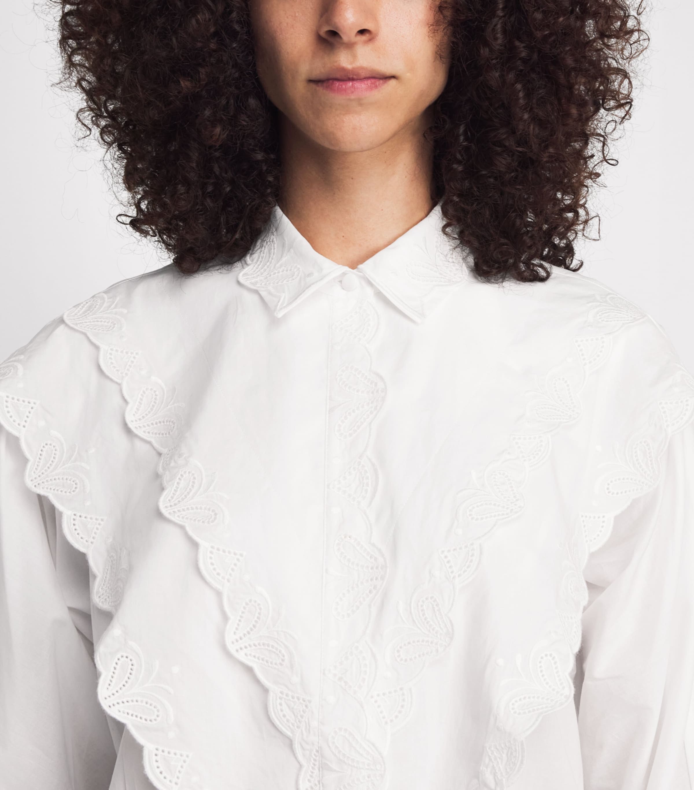 FRAME Womens Poplin The Equestrian Shirt White Image 3