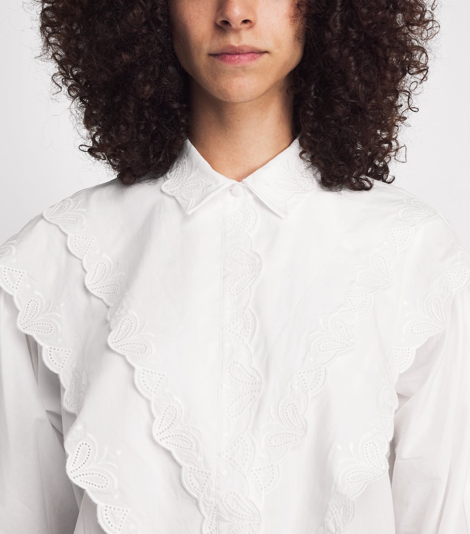 FRAME Womens Poplin The Equestrian Shirt White Image 3