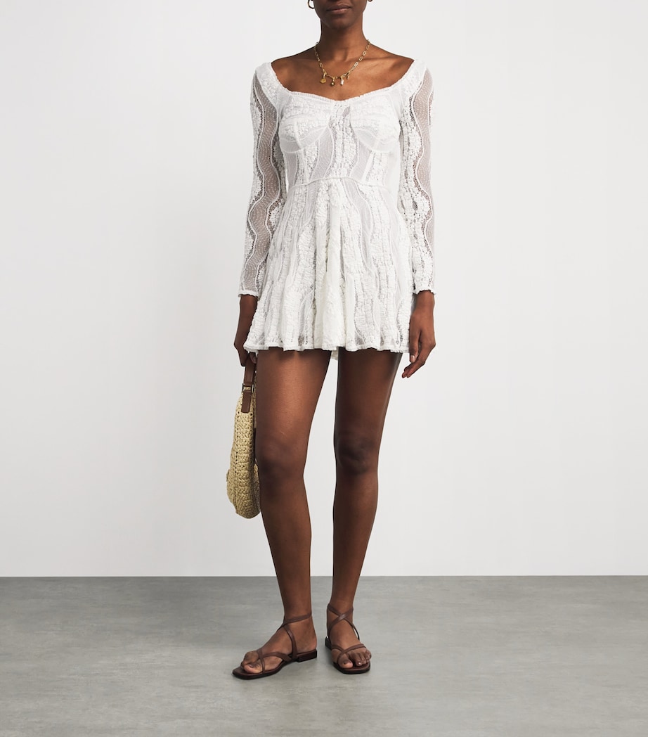 Knitted Swirl Mini Dress WHITE Image 2