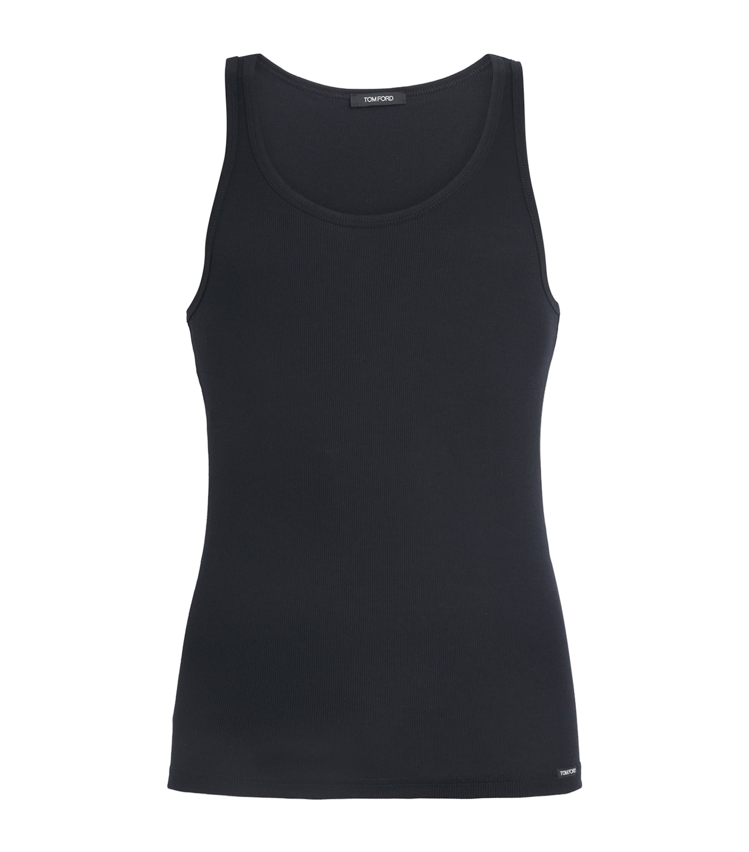 Cotton-Blend Vest 002 BLACK Image 1