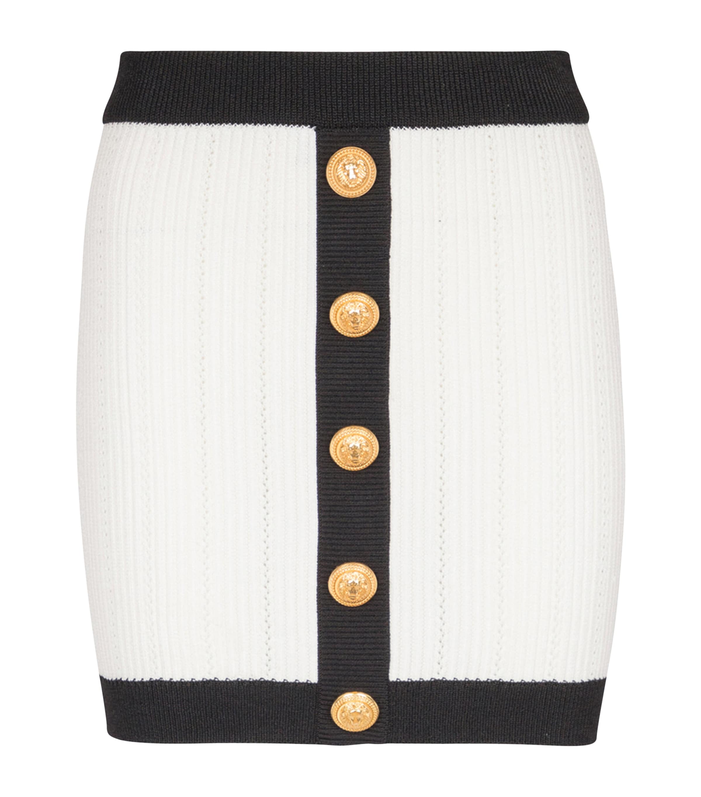 BALMAIN KNIT BUTTON MINI SKIRT 