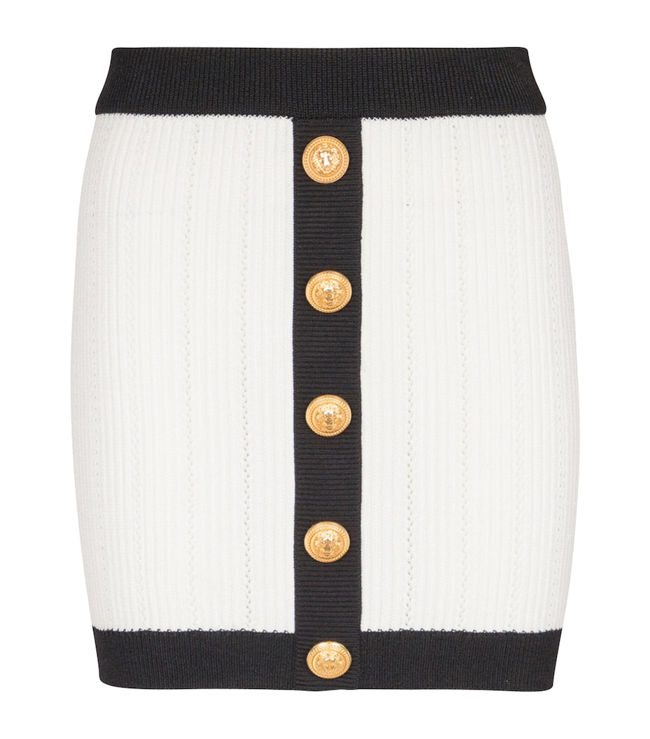 Knit Button Mini Skirt GAB BLANC/NOIR Image 1