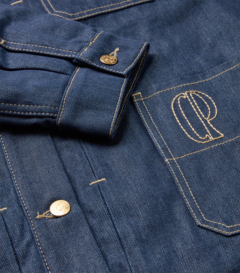 Embroidered Logo Denim Jacket BLUE DENIM Image 2