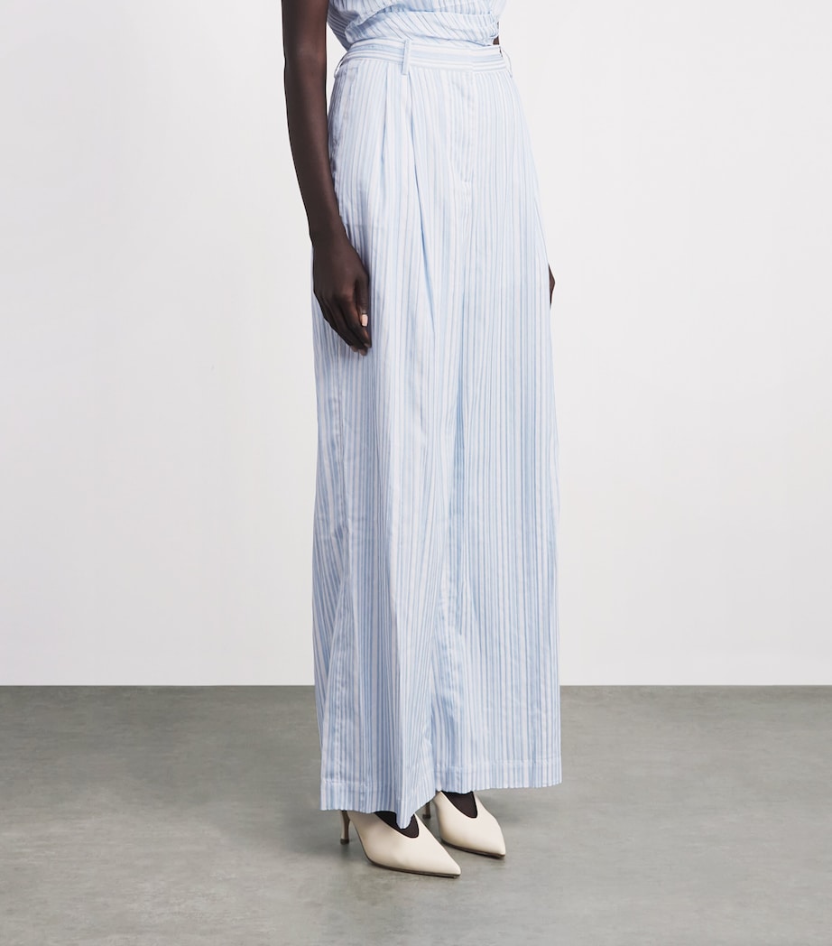 Simkhai Womens Wide-Leg Grace Trousers Blue Stripe Image 5