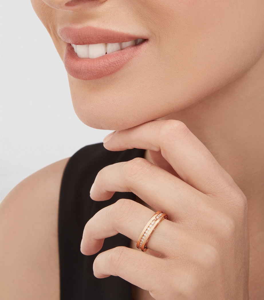 Rose Gold and Diamond B.zero1 One-Band Ring PINK GOLD Image 4