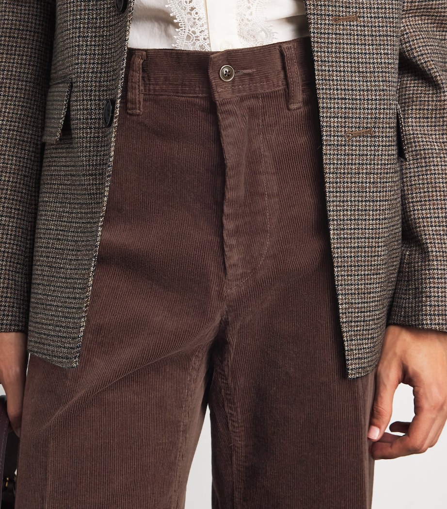 Polo Ralph Lauren Womens Corduroy Beaton Flare Trousers Brown Image 3