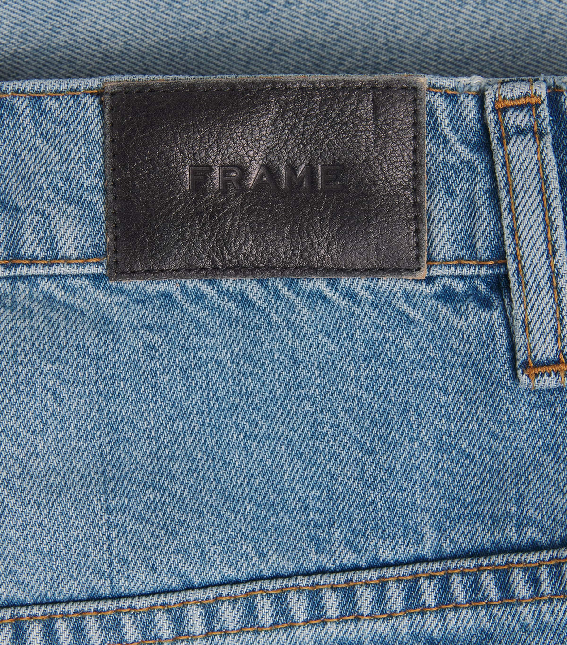 FRAME Mens Frayed Wide-Leg Denim Shorts Crus Image 6