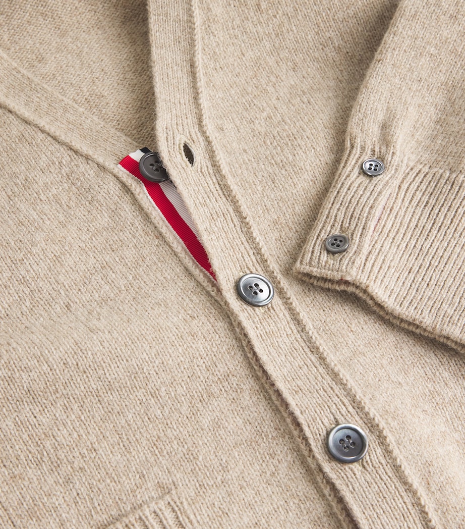 Wool 4-Bar Stripe Cardigan KHAKI Image 5
