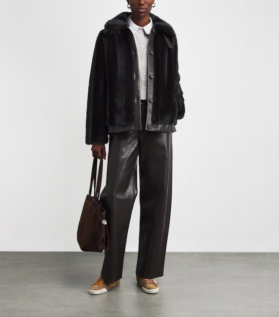 Faux Fur Coat DARK BROWN Image 2