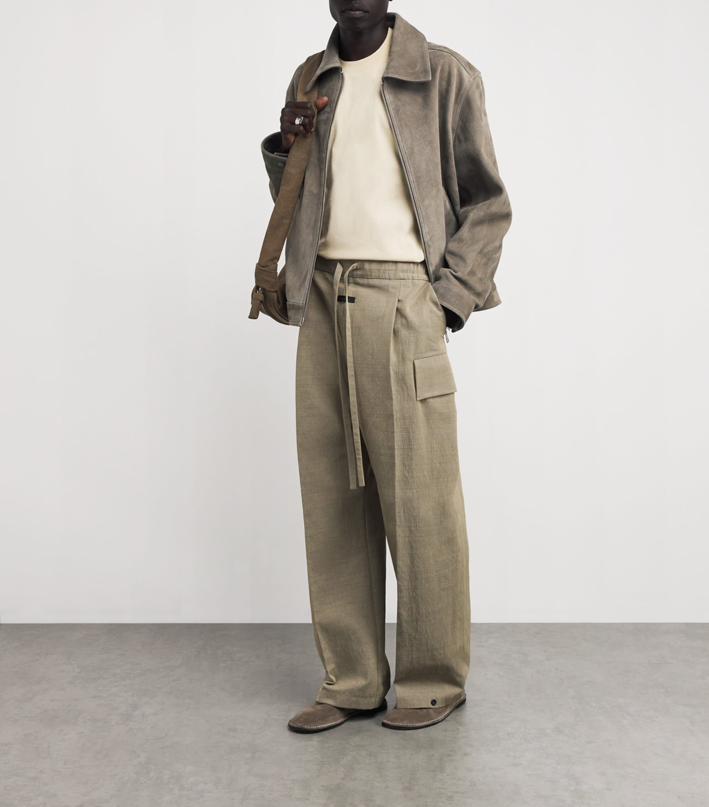 Suede Bomber Jacket CENDRE/0952 Image 2