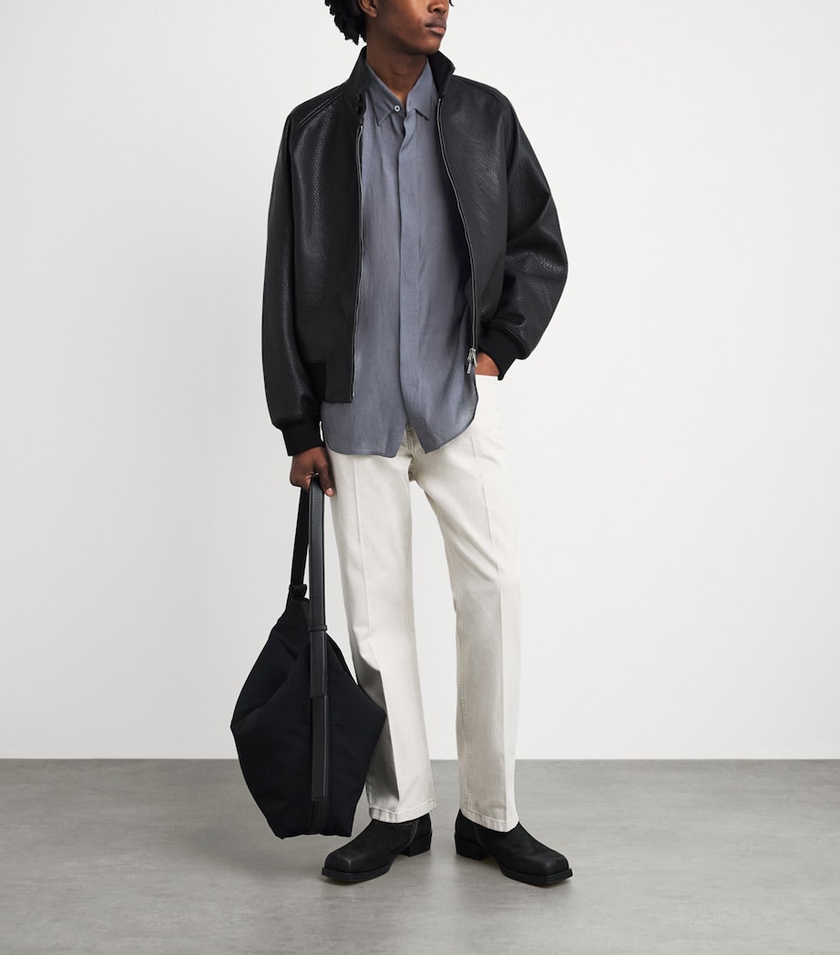 System Mens Hidden Button Shirt Cool Grey Image 2