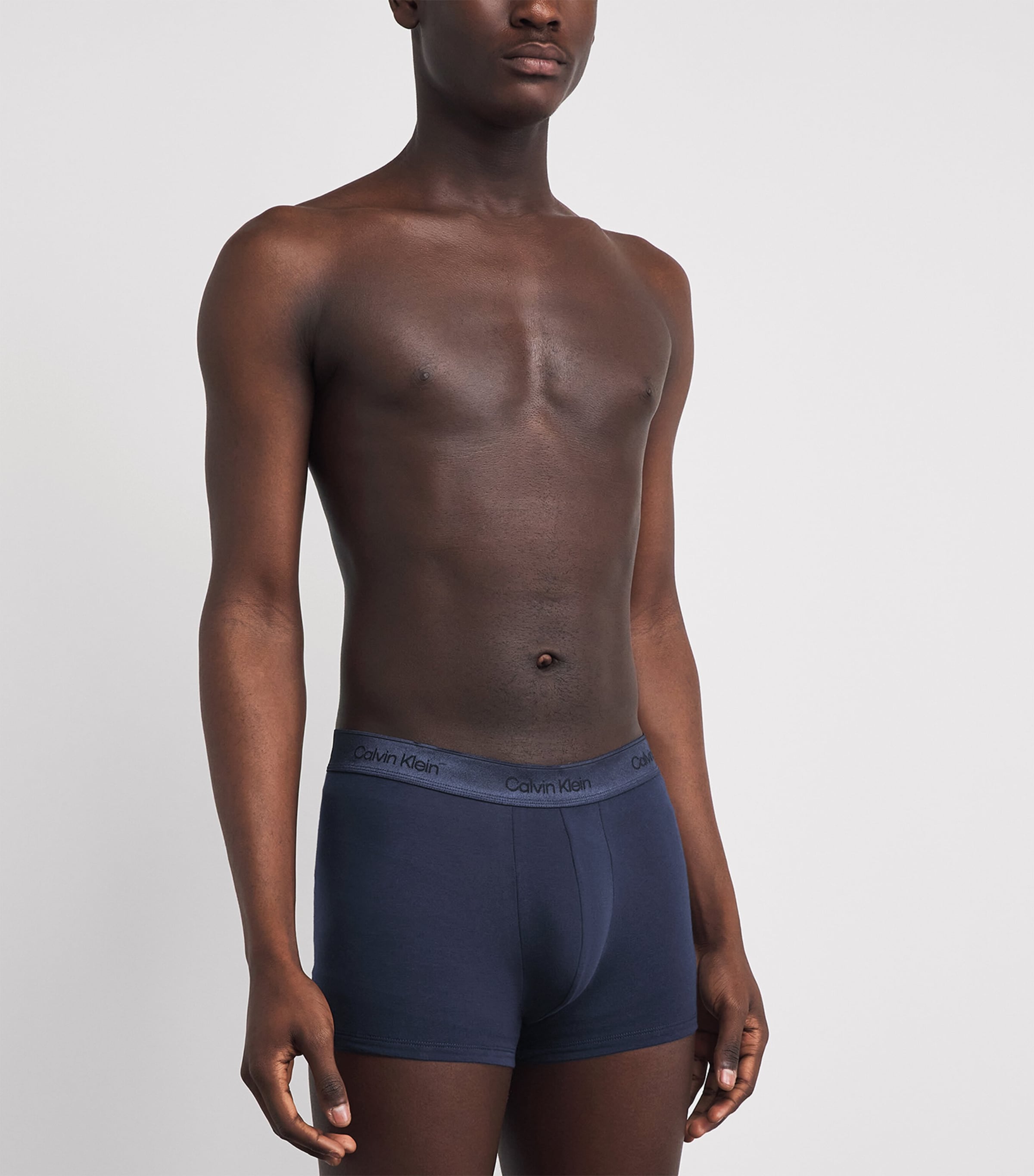 Calvin Klein Mens Cotton Stretch Icon Metallic Boxer Briefs (Pack of 3) Sl/crm/grey Image 2