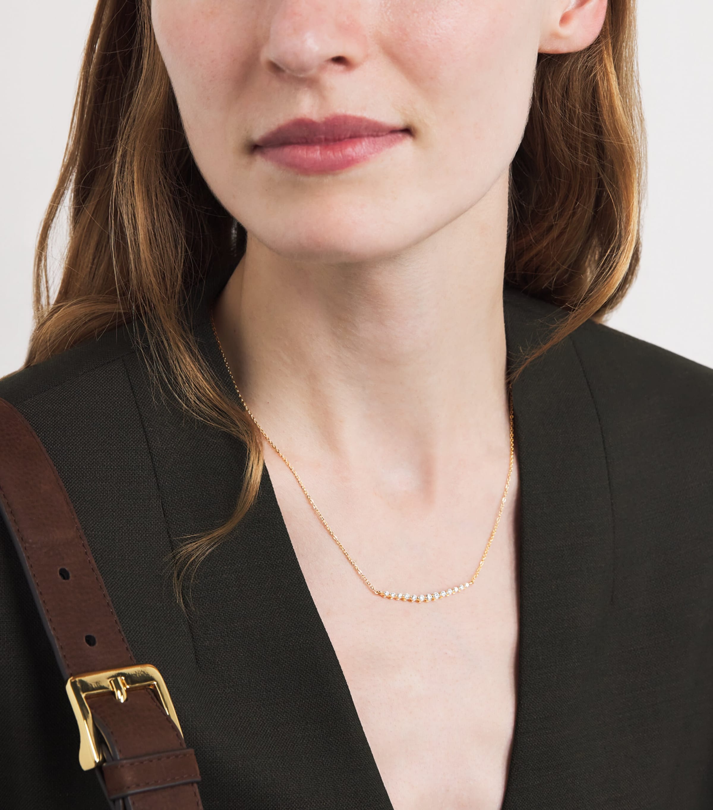 Yellow Gold and Diamond Graduating Pendant Necklace (0.50ct) YELLOW GOLD Image 2