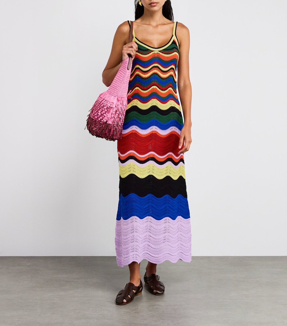 Crochet Chevron Maxi Dress PU02 MULTICOLOR LILA Image 2