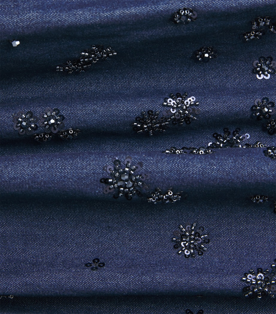 Maje Womens Denim Embellished Mini Dress Navy Image 6