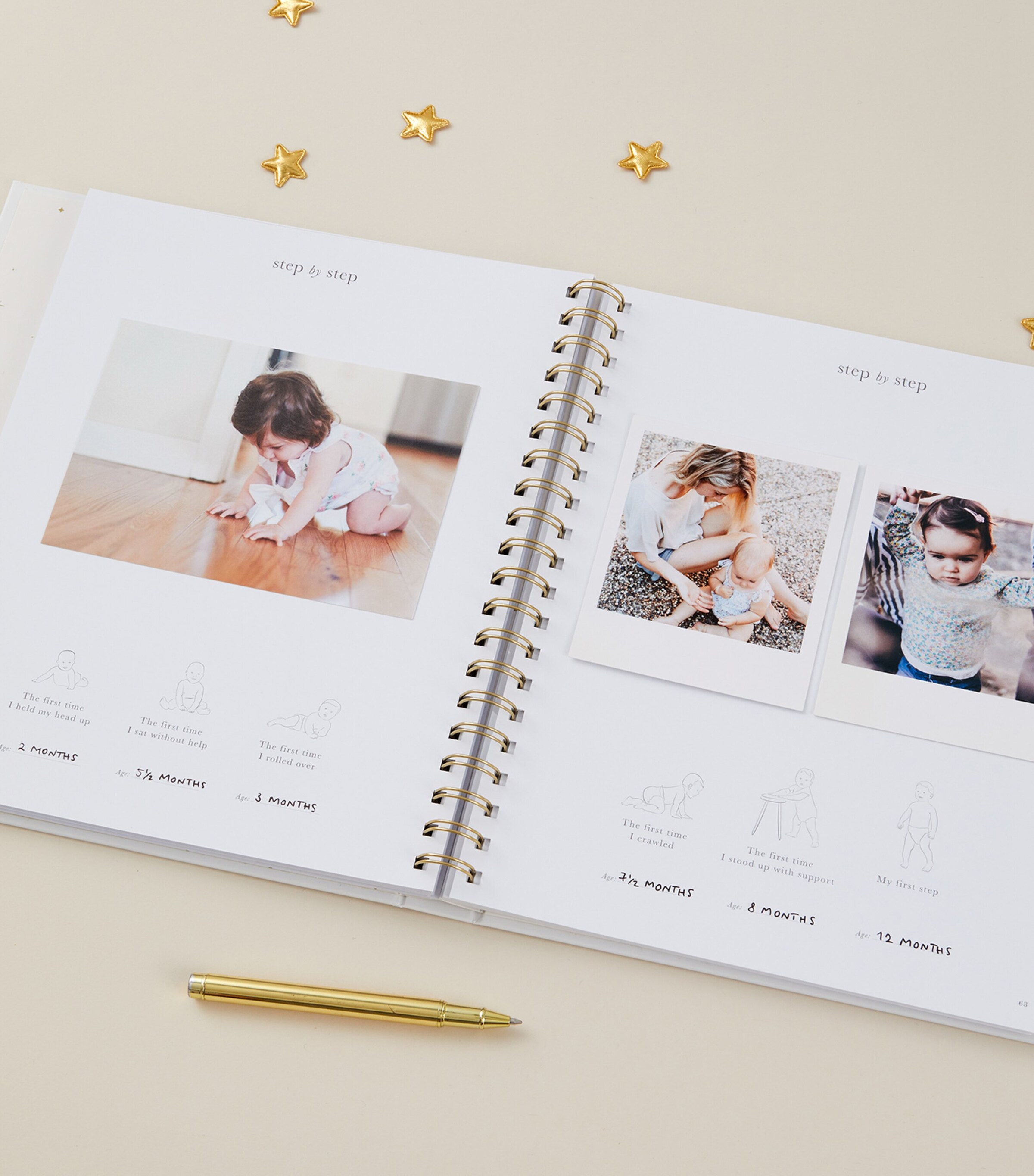 Blush and Gold My Baby Memory Book Beige, Gold Image 2