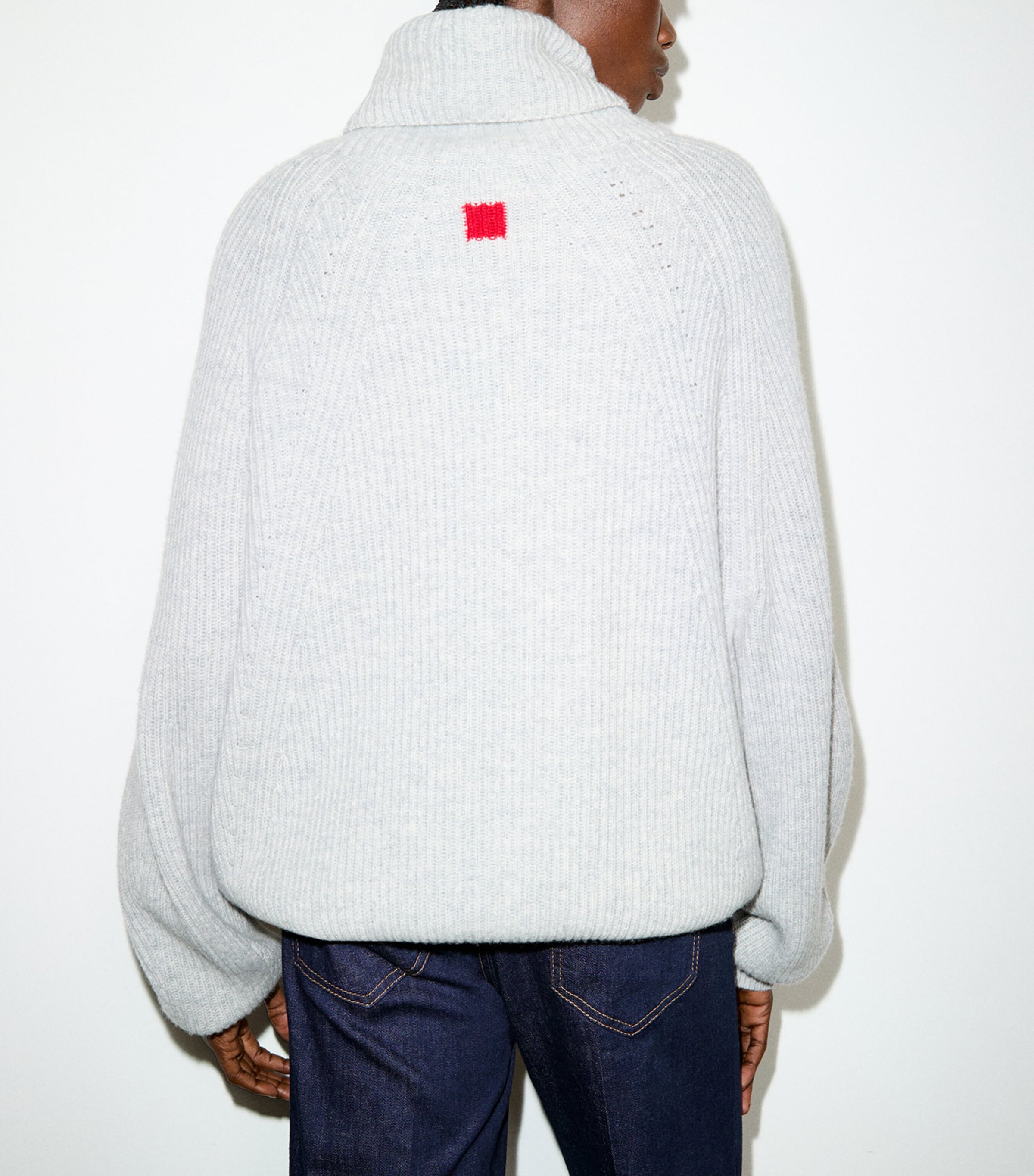 MAX&Co. Womens Wool-Cashmere Rollneck Sweater Light Grey Image 4