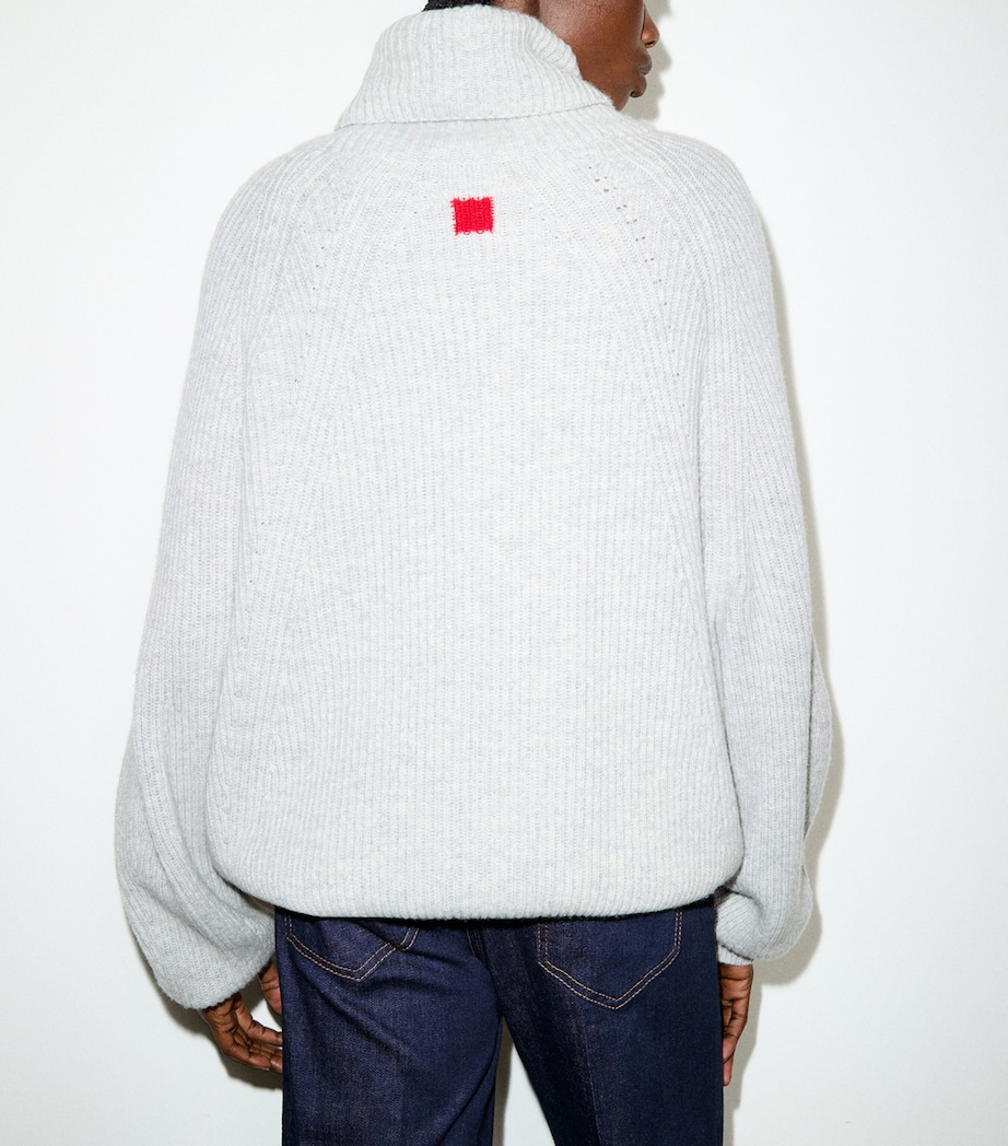 MAX&Co. Womens Wool-Cashmere Rollneck Sweater Light Grey Image 4