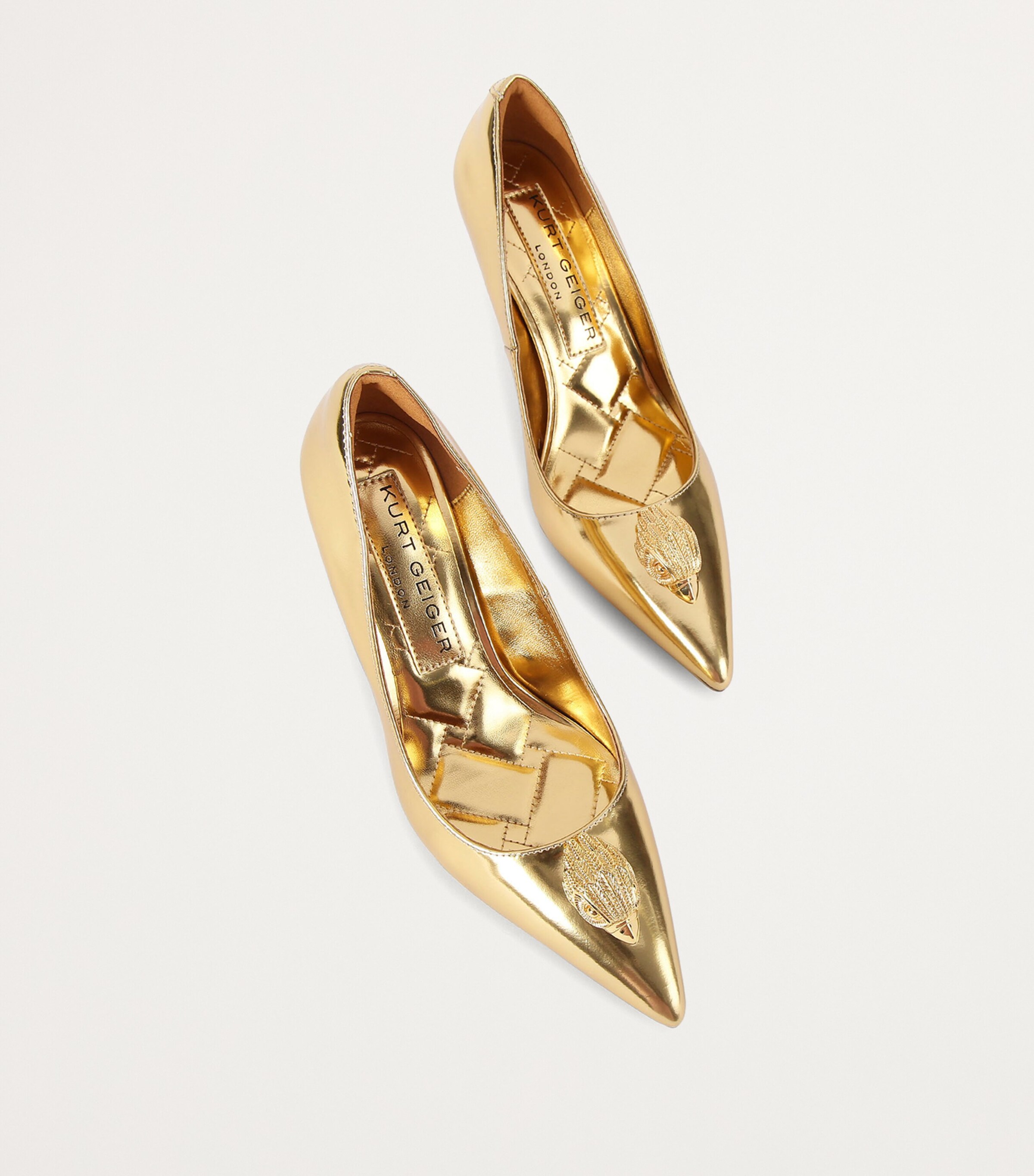 Leather Belgravia Eagle Pumps GOLD Image 3